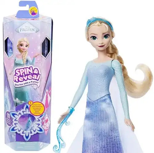 Poupée Disney Frozen Elsa Spin & Reveal avec 10 Surprises et Accessoires