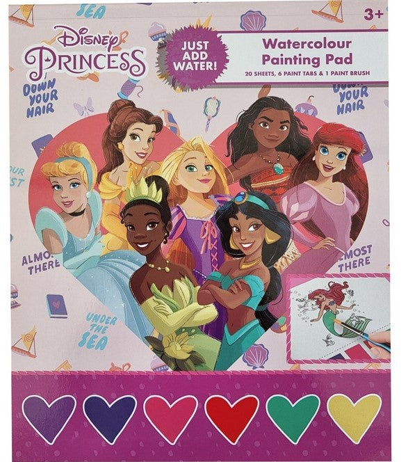 Carnet de Peinture Aquarelle Disney Princesses 16,5x20cm