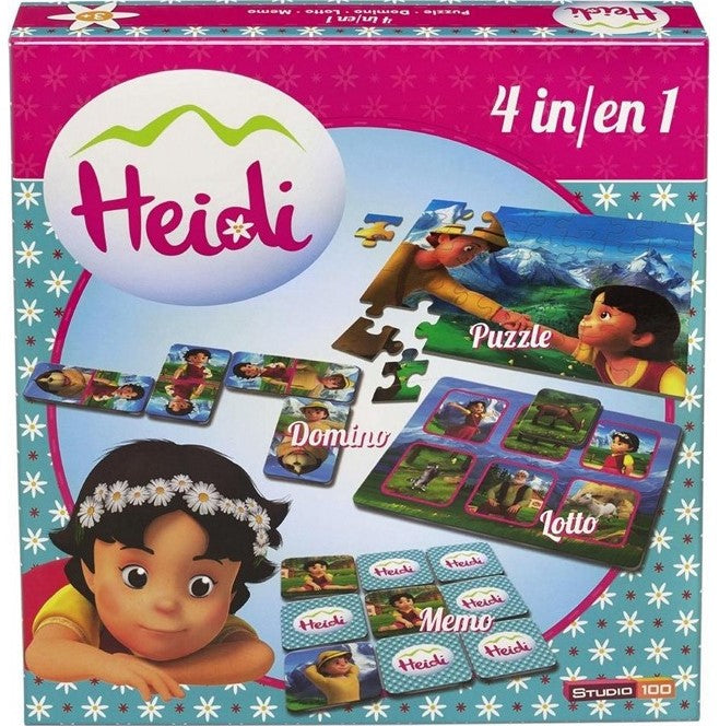 Coffret 4 en 1 Jeux de Société Heidi Studio 100 27x27cm