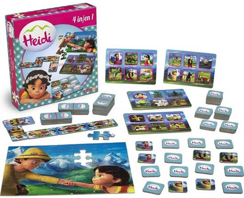 Coffret 4 en 1 Jeux de Société Heidi Studio 100 27x27cm