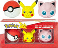 Lot de 3 Gommes 3D Pokémon Pokéball Pikachu Rondoudou