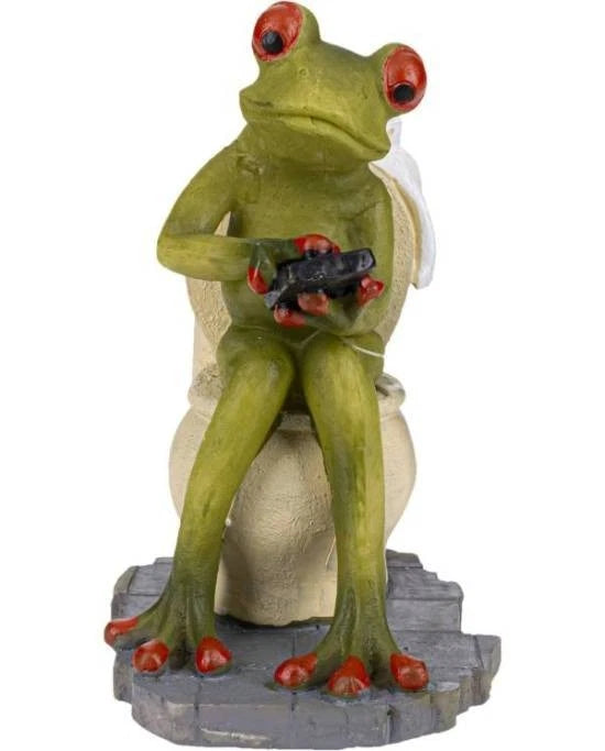 Décoration Aquavie Fun Grenouille WC 10x8x12 cm Résine Aquarium Terrarium