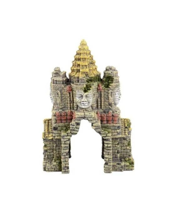 Déco Aquarium Porte Bouddha Aquavie Résine Zen Temple 17,5 x 9,5 x 24 cm