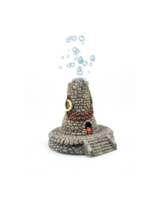Décoration Aquarium Phare Bulle Aquavie Résine Zen Animable 13,5 x 11 x 10,5 cm