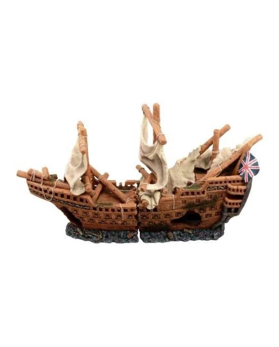 Déco Aquarium Bateau Galion MM Aquavie Résine Épave Navire 25 x 10,5 x 17 cm