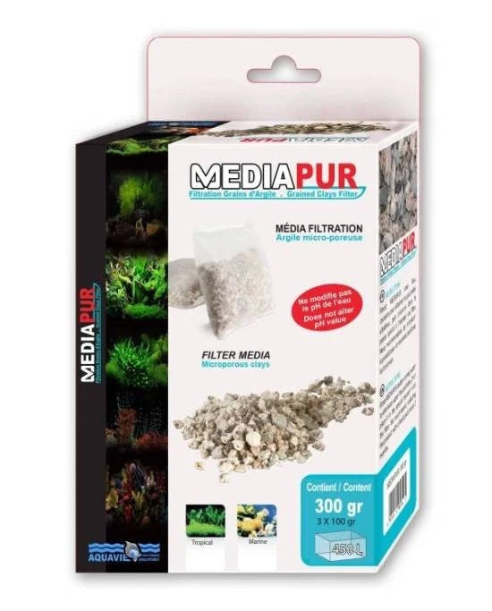 Masse Filtrante Aquavie Mediapur - 300g pour Aquarium 450L - Purifiant Eau