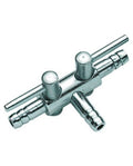 Hobby Robinet à Air Métal 2 Sorties Ø 4/6 mm - Distributeur Réglable Aquarium