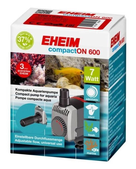 Pompe Eheim CompactON 600 - Débit Réglable 250-600 L/h - Aquarium Eau Douce et Mer