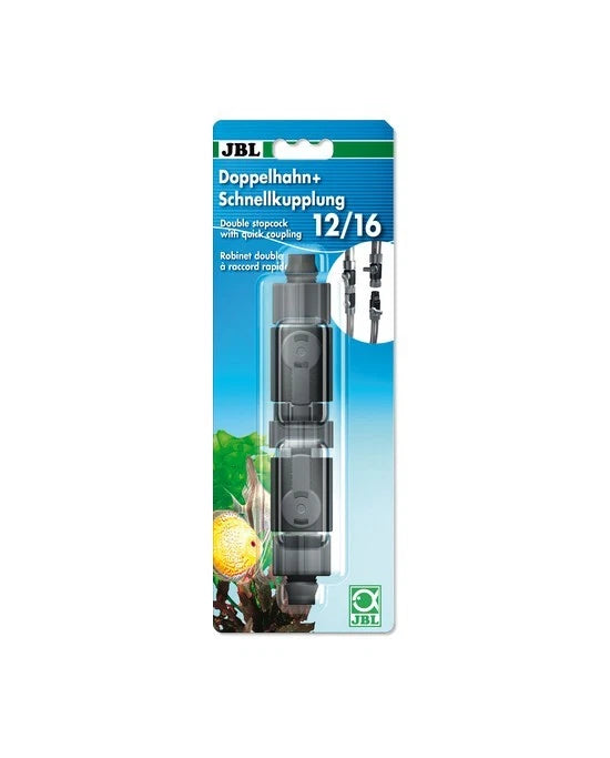 JBL Robinet Double à Raccord Rapide 12/16 mm Vanne d'Arrêt Aquarium 6109300