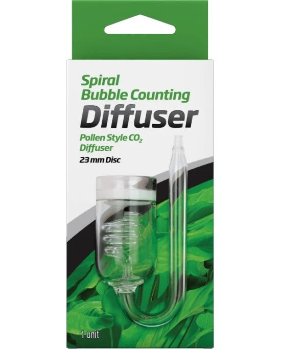 Seachem Diffuseur CO2 Spirale Ø 23mm | Compte-bulles Intégré Verre Aquarium