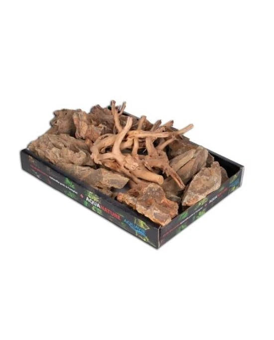 aquavie assortiment bois de vigne et pierres orange aquarium terrarium