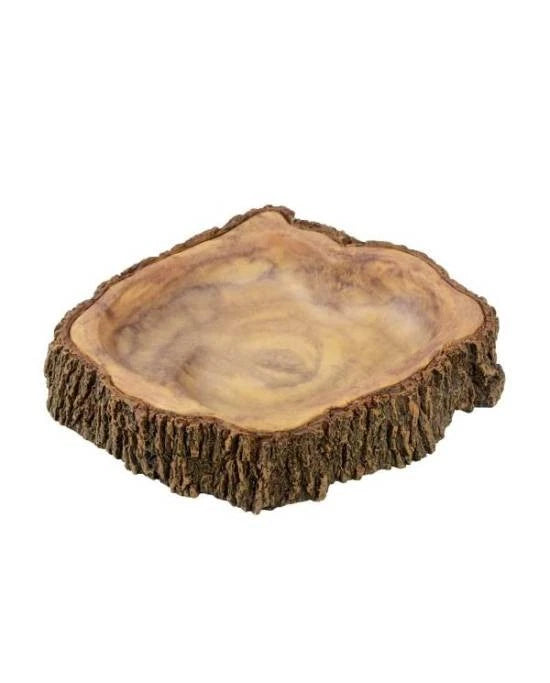 Abreuvoir Résine Bois Aquavie - Taille 17 - 17x15,7x3,5 cm - Gamelle Terrarium