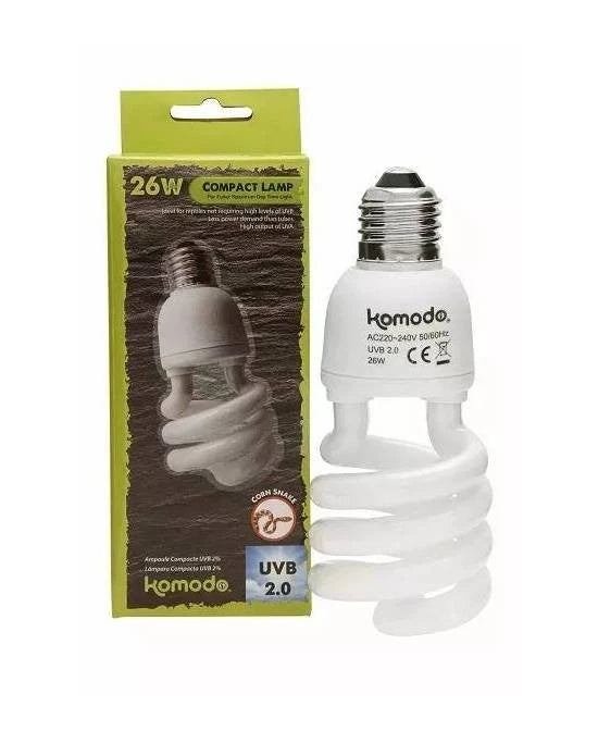 Ampoule Komodo Compact Lamp UVB 2.0 ES - 26W - Éclairage à Faible Intensité UV