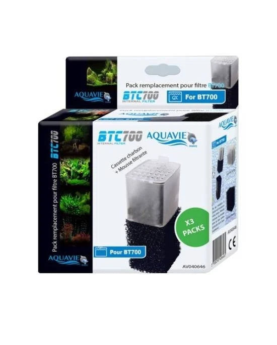 Aquavie Cartouche Charbon & Mousse Filtre BT700 x2 Filtration Aquarium