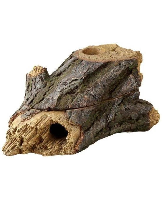 Cachette Wood Cave 2 Hobby Abri en Bois Naturel pour Terrarium 24,5x13,5x9 cm