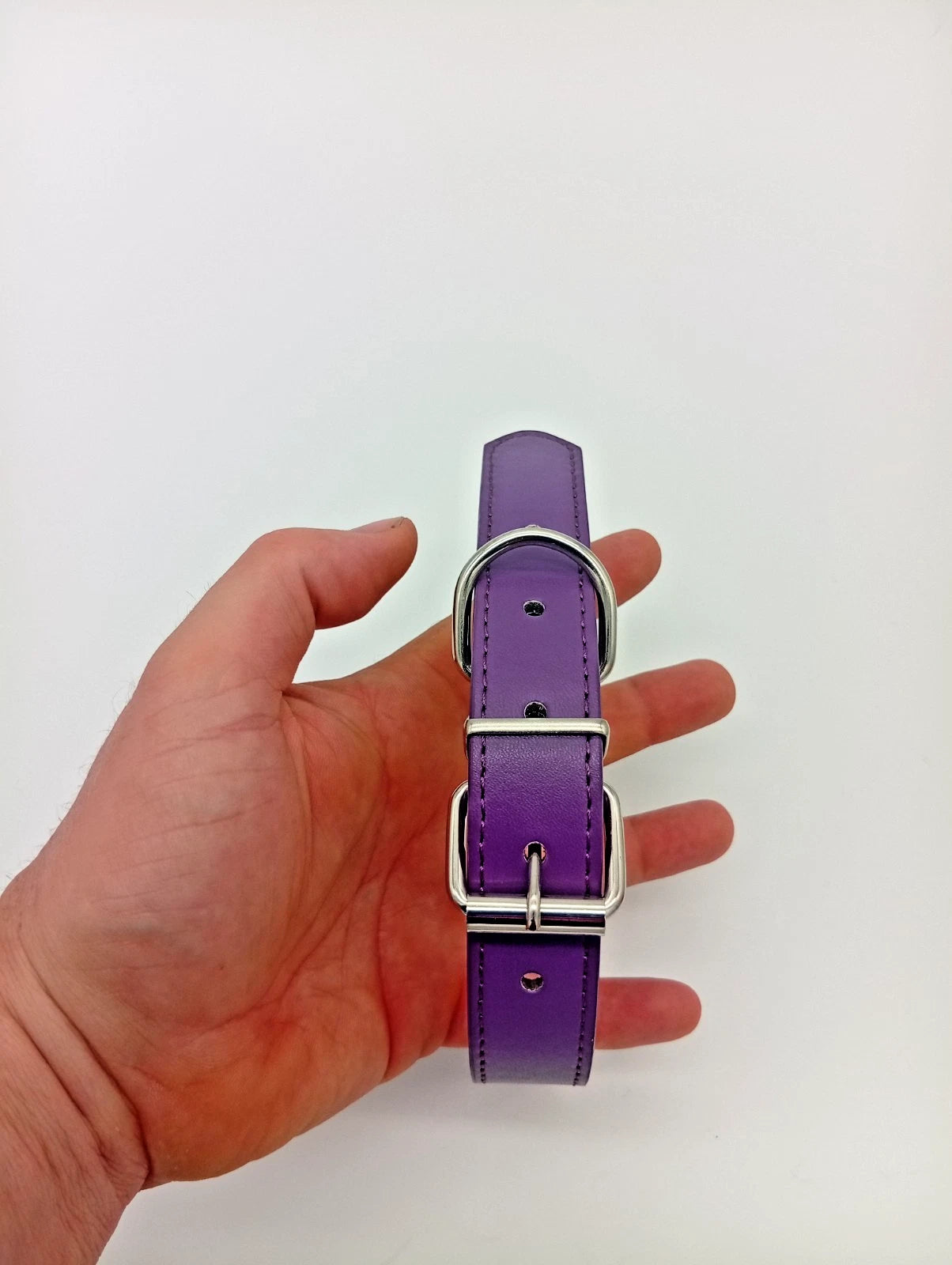 Collier ajustable violet – boucle & anneau métal – 50 cm
