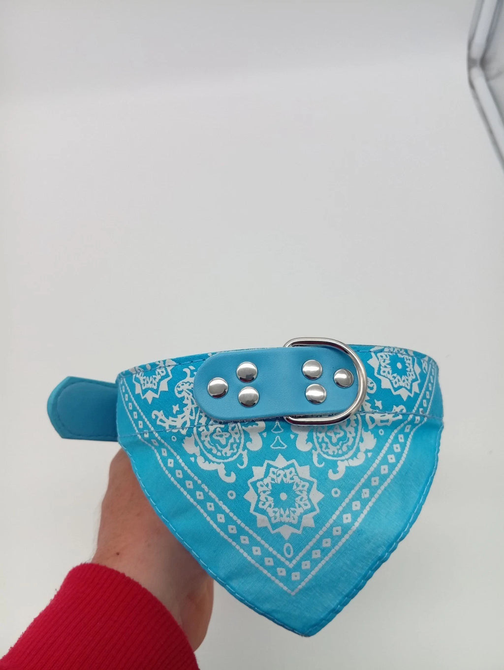 Collier bandana bleu claire foncé pour chien – Taille 58 cm