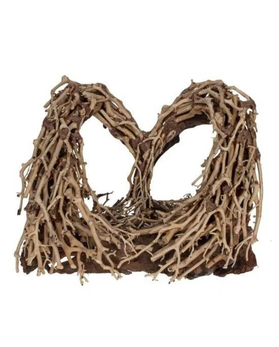 Décoration Aquavie Bonz'Heart L env. 28x28x24 cm Bois Naturel Aquarium Terrarium