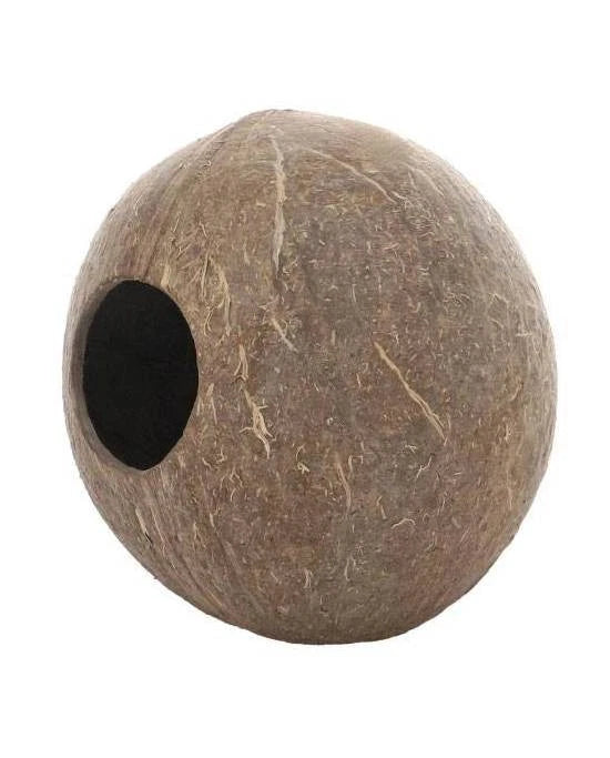 Grotte Noix de Coco Naturelle Cachette Aquarium Poisson Decor Terrarium Hobby L