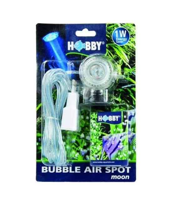 Hobby Bubble Air Spot Moon - Spot LED Bleu Aquarium & Diffuseur d'Air 2-en-1