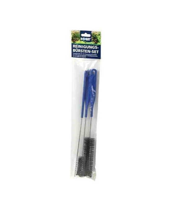 Hobby Jeu de 3 Brosses de Nettoyage Ø 15/25/35 mm - 37 cm - Acier Inox Aquarium