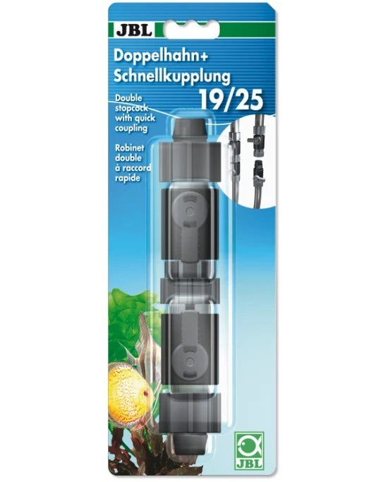 JBL Robinet Double à Raccord Rapide 19/25 mm - Vanne d'Arrêt Aquarium Origine