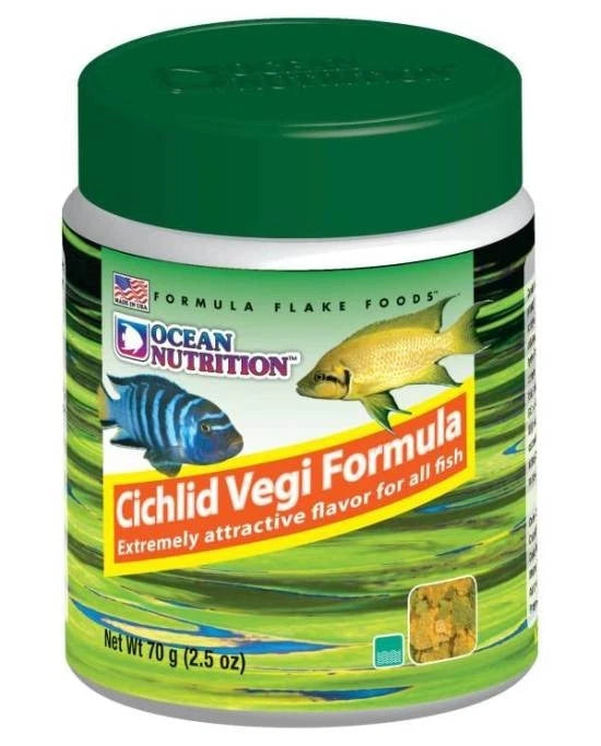 Ocean Nutrition Cichlid Vegi Flakes – Flocons Végétaux Premium 70g