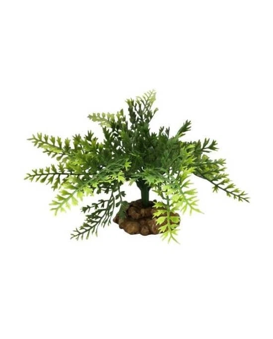 Plante Artificielle Aquarium Socle Fougere Decor Plastique Terrarium Poisson 18 CM