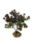 Plante Artificielle Aquarium Socle Violette Feuillage Decor Terrarium Poisson 22 CM