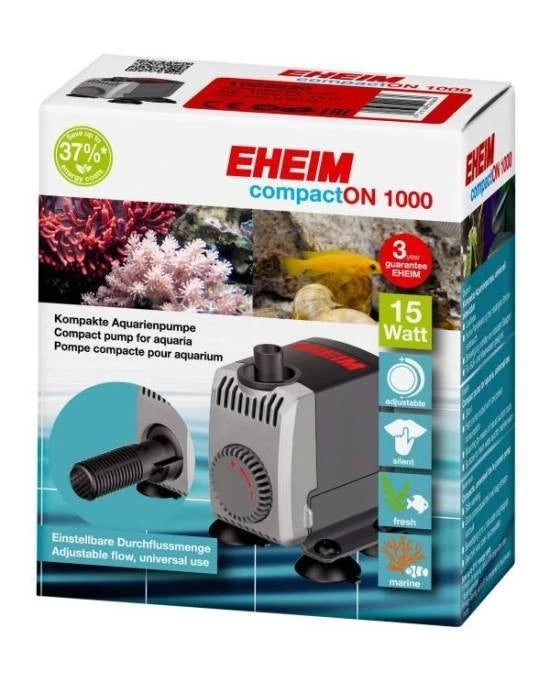 Pompe Eheim CompactON 1000 - Débit Réglable 400-1000 L/h - Aquarium Douce et Mer