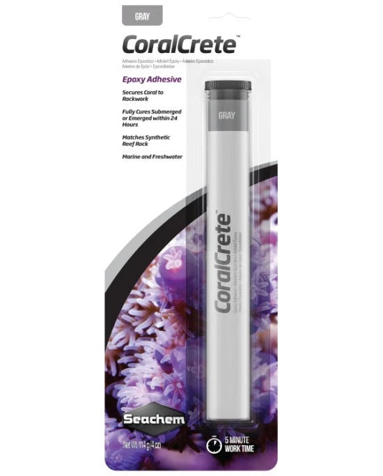Seachem Coral Crete Gris (114g) - Mastic Époxy Haute Résistance pour Aquariums