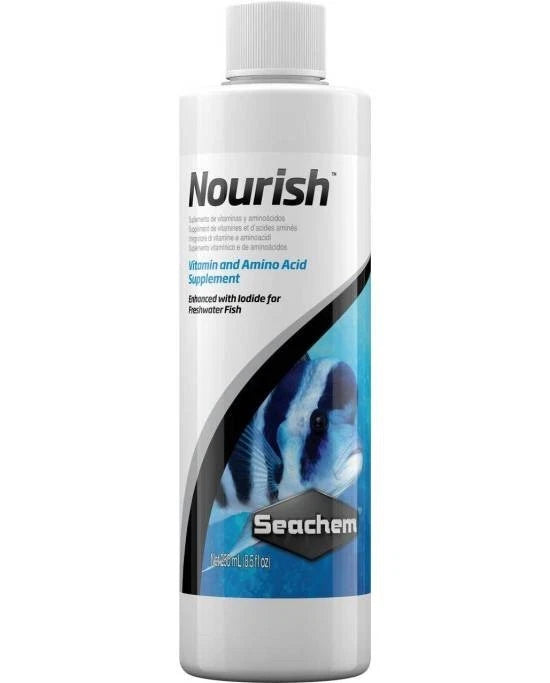 Seachem Nourish 250mL - Vitamines Iodure Poissons Eau Douce Aquarium