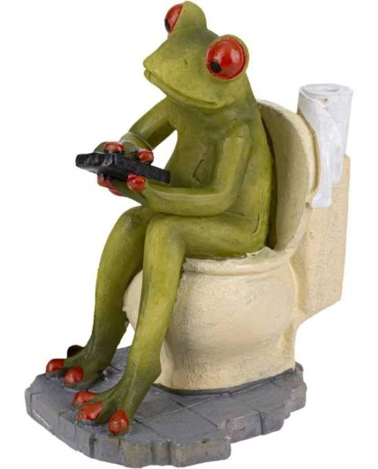 Décoration Aquavie Fun Grenouille WC 10x8x12 cm Résine Aquarium Terrarium