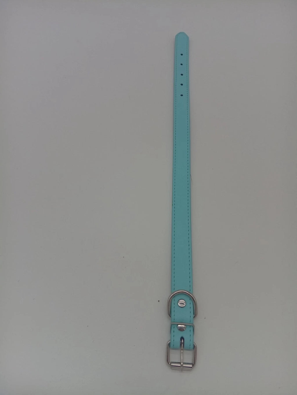 Collier ajustable bleu clair – boucle & anneau métal – 40 cm