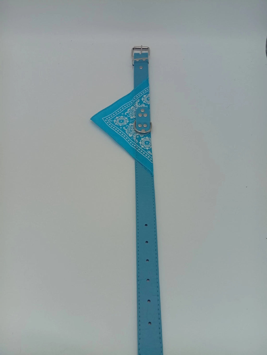 Collier bandana bleu claire foncé pour chien – Taille 58 cm