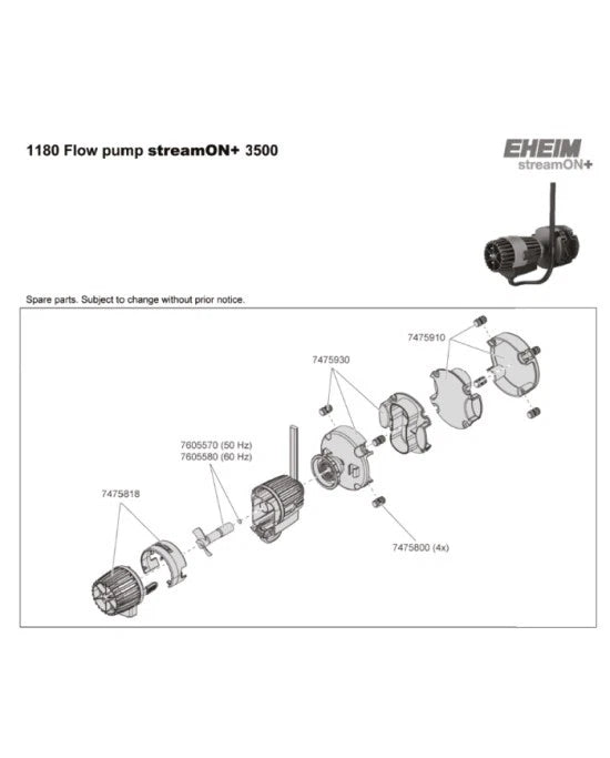 Pompe de Brassage Eheim StreamON+ 3500 Aquarium Eau Douce et Mer Silencieuse 2,5