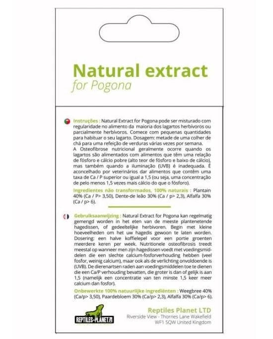 Reptiles Planet Natural Extract Pogona 130g - Aliment Naturel pour Agames Barbus