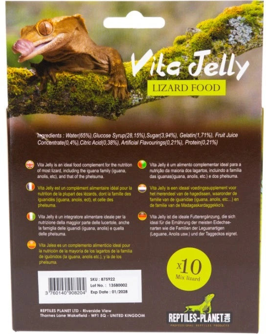 Reptiles Planet Vita Jelly Banana | 10 Goblets de Gelée Banane pour Lézards