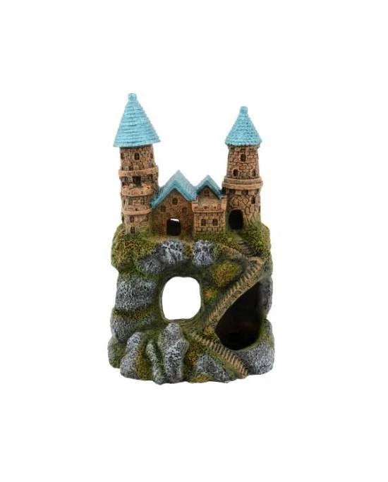 Décoration Aquarium Château 9 Aquavie - Résine Médiévale - 9,5 x 6,5 x 14,5 cm