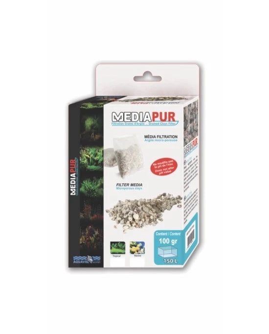 Masse Filtrante Aquavie Mediapur - 100g pour Aquarium 150L - Purifiant Eau