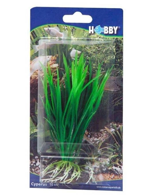 Plante Artificielle Cyperus 16cm - Décoration Aquarium & Terrarium - Hobby